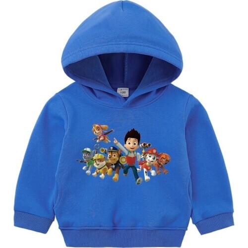 Paw Patrol Pullover Hoodie with Fleece Kid Boy Girl Thick Hooded Sweater Winter Warm Cotton Coat Christmas Outerwear Jacket Gift