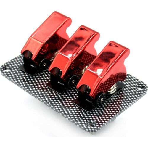 Dolity Racing Car Boat RV 12V 20A Ignition Engine 3 Gang Rocker Toggle Switch Panel