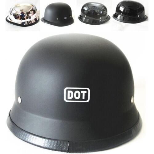 DOT German Motorcycle Cruiser Touring Bike Scooter Chopper Open Face Half Helmet Matte / Glossy Black Chrome Carbon Fiber Look