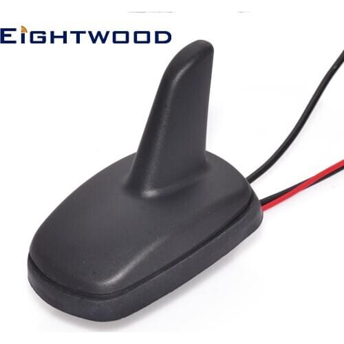 Eightwood DAB+ FM AM Car Digital Radio Aerial Roof Mount Antenna with Amplified SMB Connector Shark Fin for JVC Kenwood Pioneer