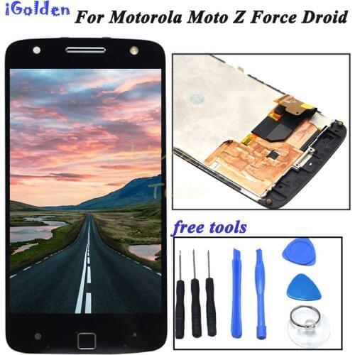 Screen For Motorola Moto Z Force Droid LCD Display Touch Screen Digitizer with Frame Replacement For Moto Z Force Droid LCD