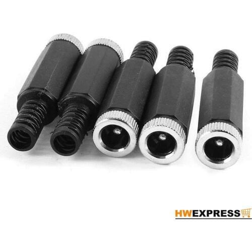 HWEXPRESS Hot 5 Pcs 2.1mm x 5.5mm Female DC Power Socket Jack Connector Adapter