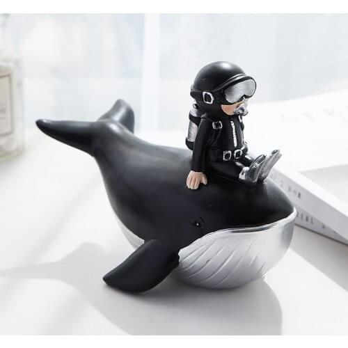[HHT] Modern Simple Diver Sculpture Marine life Small ornaments Creative Cute Office Desktop Living Room Bedroom Home Decoration