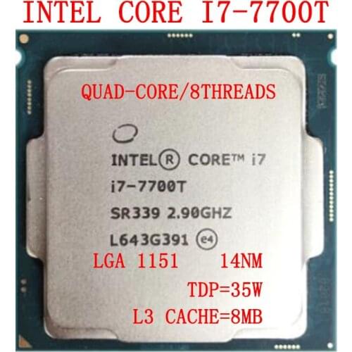 Intel Core i7-7700T i7 7700T Quad-Core Eight-Thread Processor 2.9GHz 8MB 35W LGA 1151 Desktop CPU