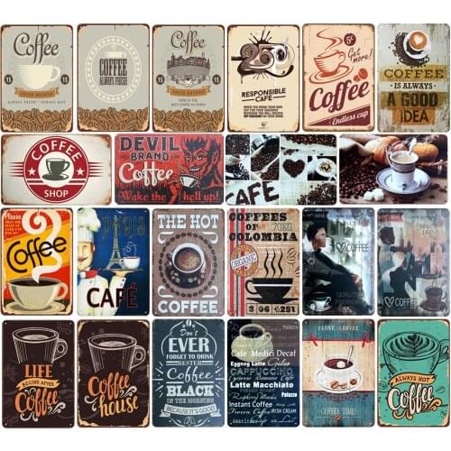 Coffee Is Always A Good Idea Vintage Metal Tin Sign Devil Brand Coffee The Hot Coffee for Cafe Bar Restaurant Kitchen Decoration