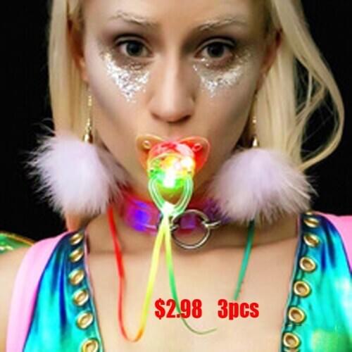 Creative Nipple Bar nightclub LED colorful atmosphere props concert disco Ktv atmosphere glowing toy whistle baby adult Pacifier