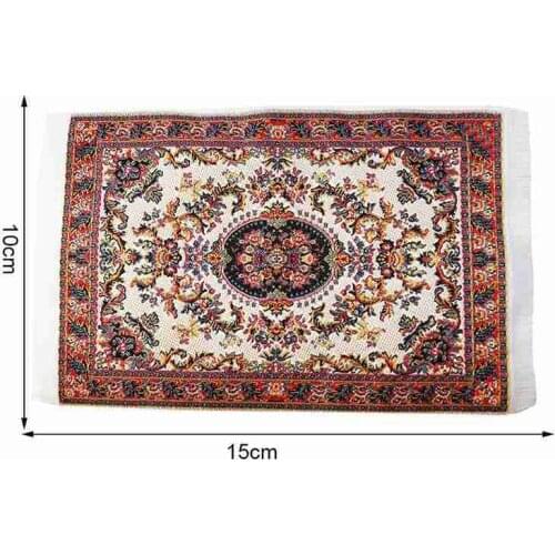 1/12 Scale Doll House Accessories Miniature Turkish Area Toys Rug Mat Style For Kids Carpet Floor Coverings D1K6