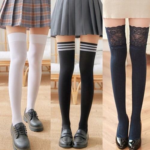 Fashion Sexy Over Knee Socks for Women Thigh High Stocking Girls Long Socks Spring Autumn Winter Long Cotton Stocking Medias