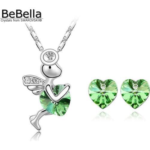 Wedding jewelry sets crystal angle necklace set Made with Swarovski Elements