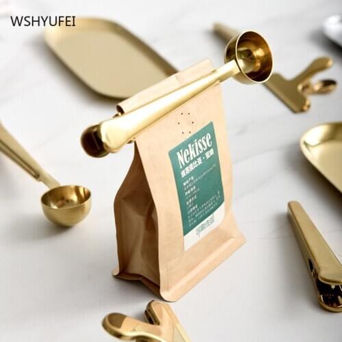 Nordic creative stainless steel sealing clip unchanged metal clip measuring spoon coffee sealing clip snack clip book clip