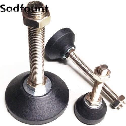 2PC Thread Desk Furniture Glides Leg Adjustable Foot Cup Machine foot Nylon chassis fixed hoof foot D80- M8M10M12M16M20