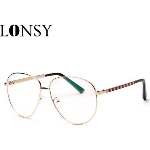 LONSY Retro Anti Blue Light Glasses Frame Women Men Fashion Cool Large Size Square Optical Lens Eyewear Nerd Clear Lens Glasses