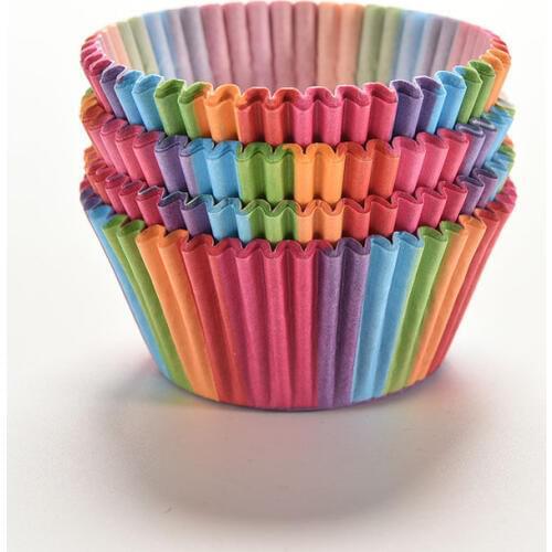 Rainbow Color 100 pcs Cupcake Liner Baking Cup Cupcake Paper Muffin Cases Cake Box Cup Tray Cake Mold Decorating Tools