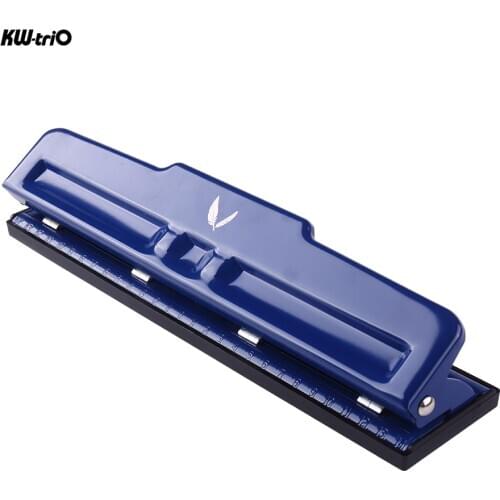 Adjustable Desktop Metal 4-Hole Punch 10 Sheet Capacity Paper Hole Puncher with Scraps Collector Reduced Effort for Office Home