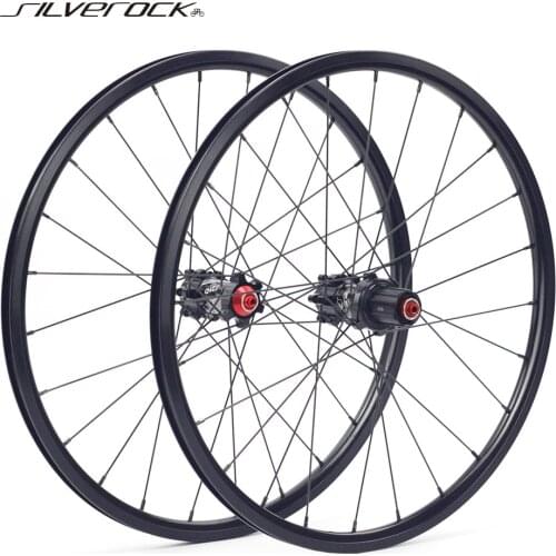 SILVEROCK Alloy Bicycle Wheels 20" 1 1/8" 451 406 19mm 27mm 24/24H 100mm 135mm Disc Brake For Minivelo Folding Recumbent Bikes