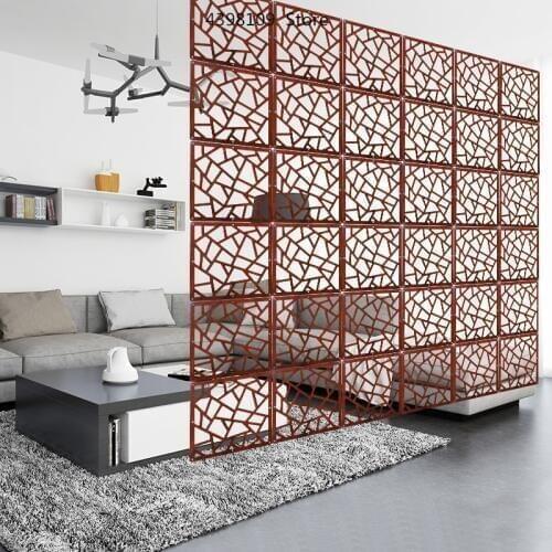 European folding screen room partition curtain multi-function wooden screen hanging hollow partition curtain home decoration