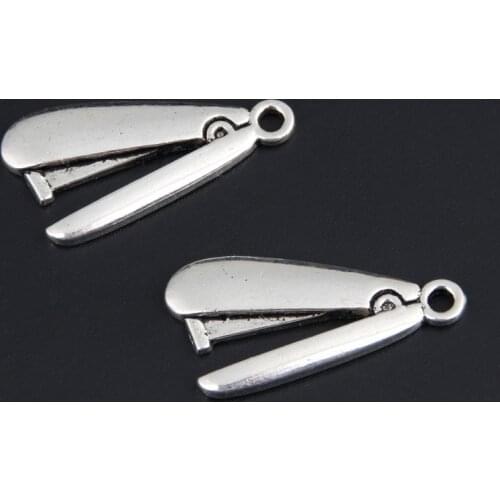 30pcs Silver Color 25x12mm Stapler Machine Charms School Supplies Pendant Fit DIY Handmade Jewelry Findings Accessorie