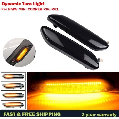 Flowing Water Blinker LED Dynamic Turn Signal Light For Mini Cooper R60 Countryman R61 Paceman Side Marker Flashing Indicator