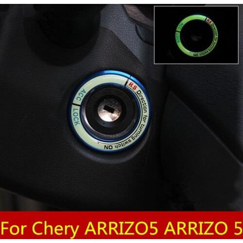 Luminous Car Ignition Key Ring Decor Sticker Car Styling Ignition Switch Protective Sticker For Chery ARRIZO5 ARRIZO 5