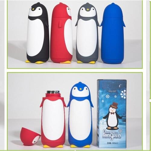 280ml Thermos Stainless Steel Water Bottle for Girls Cute Penguin Shape Mugs Coffee Cups Double Wall Vacuum Flask for Hot Water