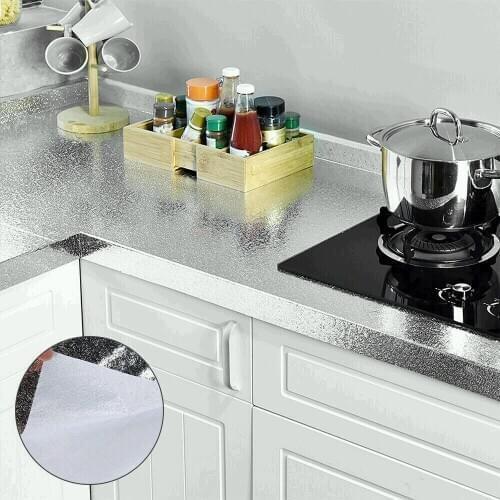 Waterproof Oil-Proof Self Adhesive Aluminum Foil Wall Sticker Anti-Fouling Kitchen Decor Protect Wall Sticker