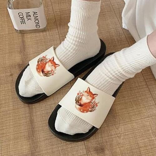Slipper For Woman 2021Cute fox Home Flip Flops Women Sandals Bathroom Women Shoes Slippers For Women Non-slip Plus Size 41