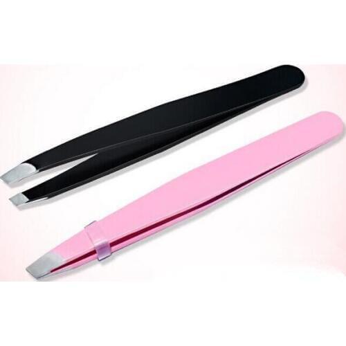 Women Lady Eyebrow Eye Brow Tweezers Hair Removal Stainless Steel Beauty Slant Tip Makeup Tool