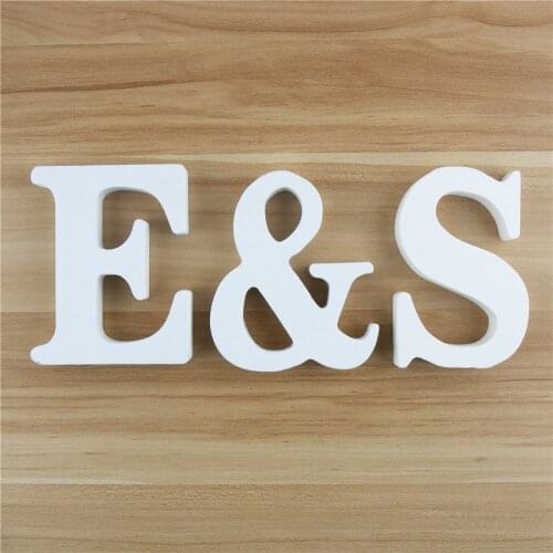 1pc 8cm White Wooden Letters Alphabet DIY Word Letter Name Design Art Crafts Standing Party Birthday Home Decor