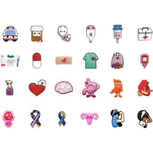 1PCS Medical Supplies PVC Shoe Charms Shoe Buckles Shoes Accessories Decoration Ornaments Fit For Croc JIBZ Promotional Gift