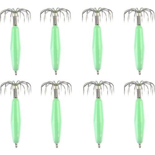 1PC Fishing Lure Squid hook Artificial Shrimp Bait Jigs noctilucent fishing gear Tackle jig heads wholesale Pesca