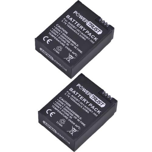 2x 1600mAh AHDBT-301 AHDBT301 Replacement Battery for GoPro 3 Gopro HD HERO3/3+ and GoPro AHDBT-201/AHDBT 301/AHDBT-302 Battery