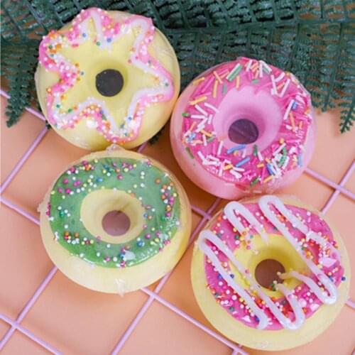 4Pcs/Set Bubble Bath Ball Handmade Donut Style Fragrant Natural Donuts Skin-Friendly Bath Bombs Salt Ball for Shower Best Gift