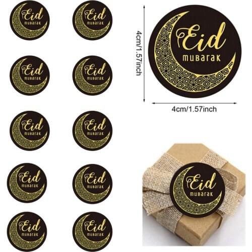 60/120Pcs EID Mubarak Paper Label Stickers Decor Gifts Lable Seal Sticker Islamic Muslim Eid Al-fitr Party Decoration Supplies