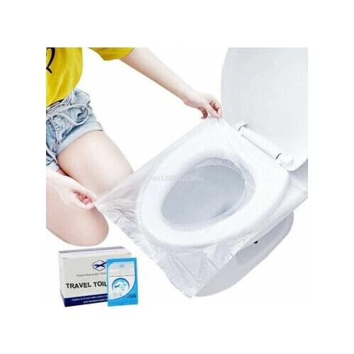 Biodegradable Disposable Plastic Toilet Seat Cover Portable Safety Travel Bathroom Toilet Paper Pad Bathroom Accessory Dropship