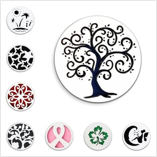 Tree of life 316L stainless steel plate face 19.7mm fit 25mm Roman numeral spring diffuser Bracelet DIY
