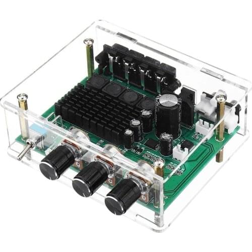 DC 12V-24V TPA3116D2 2x80W Stereo Amplifier Audio Board TPA3116 Digital Amplifier Subwoofer Speaker Preamplifier With Shell