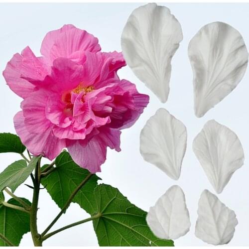 Flower Hibiscus Mutabilis Petal Mold Fondant Cakes Decor Tool Silicone Mold Sugarcrafts Chocolate Baking Tool Cake Gumpaste Form