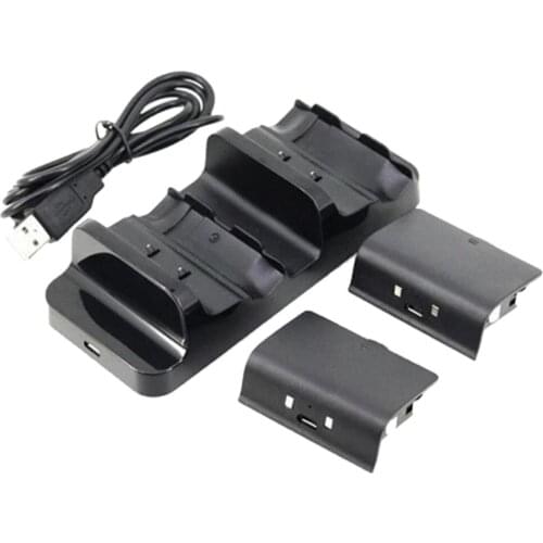 Dual Charger Station USB Charging w/ 2 Battery for One Game Accessories