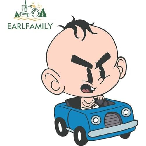 EARLFAMILY 13cm x 12.1cm for Cartoon Baby Drives Car Sticker Motorcycle Surfboard Decal Windows Snowboard Waterproof Car Styling