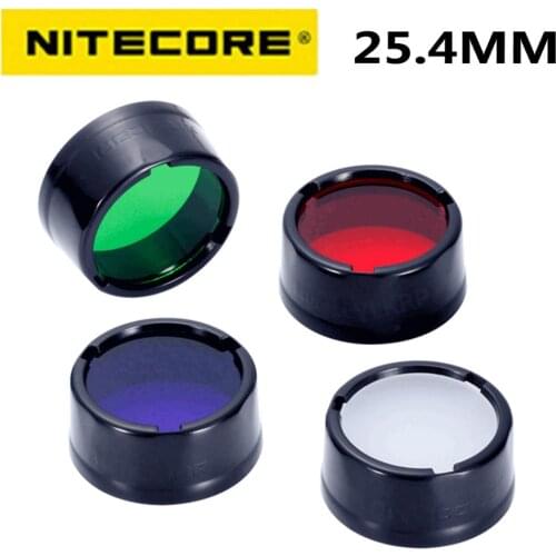 Original NITECORE Filter NFR25 NFG25 NFB25 NFD25 for flashlight with head 25.4mm for Nitecore EA1 EA2 EC1 EC2 MH1A MH2A MH1C