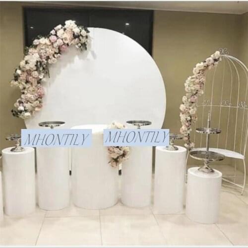 Outdoor Lawn Forest Wedding Decoration Background Stand White Wrought Iron Round Screen Wedding T Stage Layout Flower Frame