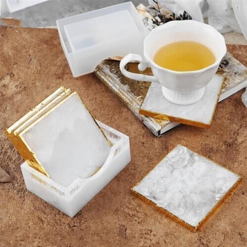 9cm Square Silicone Mold DIY Epoxy Resin Coaster Storage Box Resin Mold Crystal Coasters Casting Molds