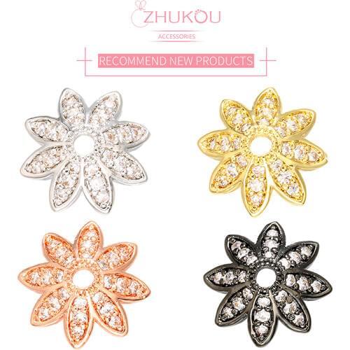 ZHUKOU 4x11mm crystal Bead Cap For Jewelry Making Findings Diy Necklace Bracelet Accessories Wholesale model:VH10