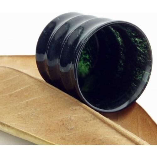 China handmade Natural jade carving Dark green jade bowl Kung Fu tea Teacup