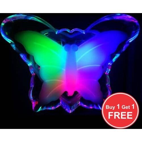 Buy 1 Get 1 for Free LED Night Light Butterfly Shape Night Lamp Romantic Socket Light Energy Saving Night Light Room Decor