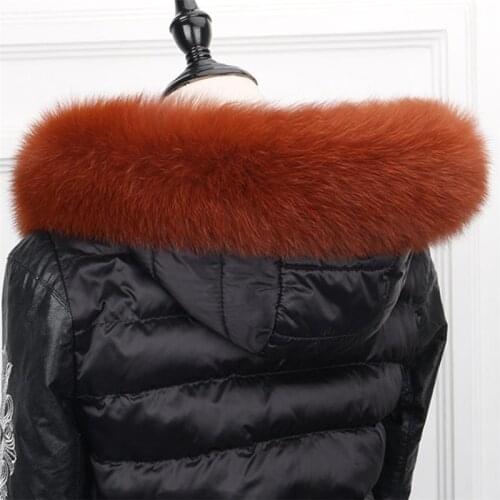 Hot 2019 Fox Fur Collar Female 100% Natural Skin Black Real Collar Shawl Fox Fur Detachable Collar Fur Scarf