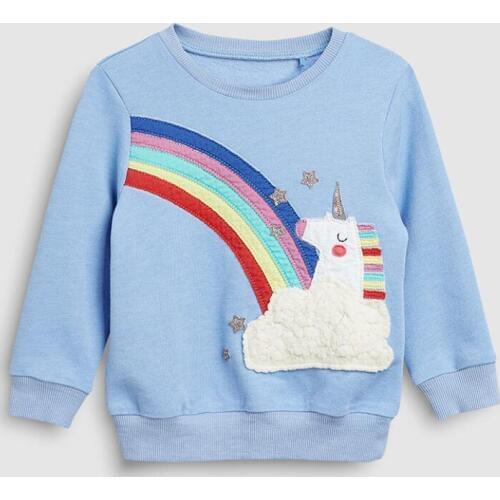 Little maven 2019 autumn new baby girls brand clothes rainbow toddler sweatshirts baby girl outfit