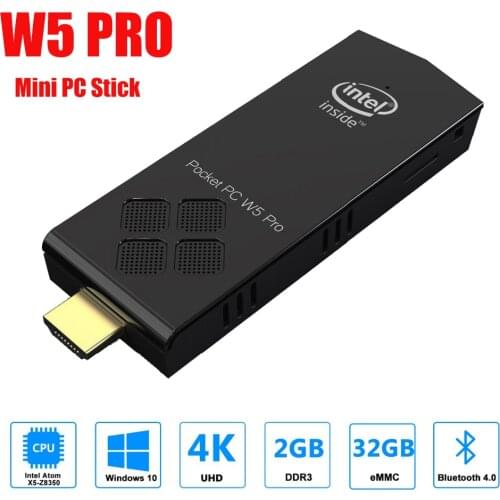 W5 PRO Windows 10 Mini PC TV Stick Computer Intel Z8350 2GB 4GB RAM 32GB 64GB ROM 2.4G/5G WiFi BT4.0 4K HD Media Player