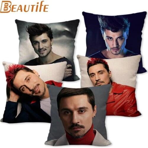 New Arrival Dima Bilan Pillowcase Bedroom Home Decorative Cover 45x45cm Square Zipper Pillow Cases Cotton Linen Fabric No Fade