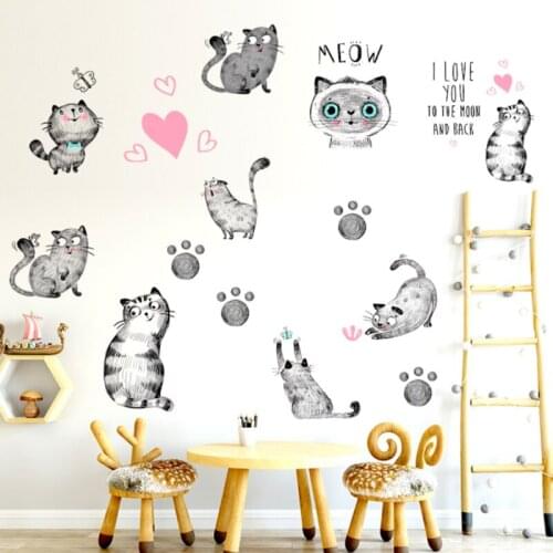 New black hand-painted cat decoration wall stickers living room bedroom childrens room decoration stickers